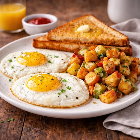 2 Eggs Home Fries Toast at Ally’s Comfort Café in Davie, FL