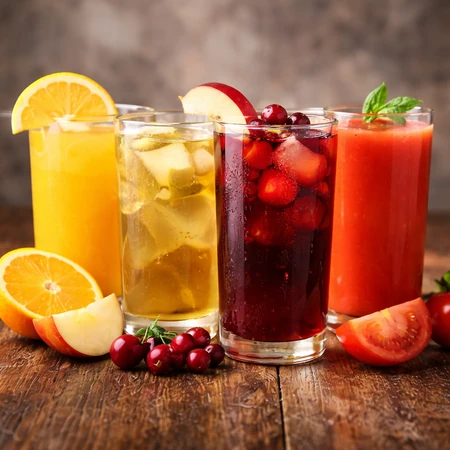 Fresh Juices Orange Apple Cranberry Tomato at Ally’s Comfort Café in Davie, FL