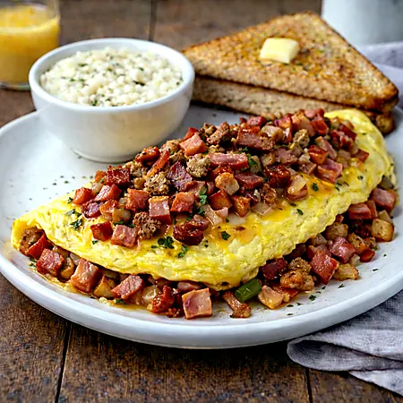 Meat Lovers Omelette at Ally’s Comfort Café in Davie, FL