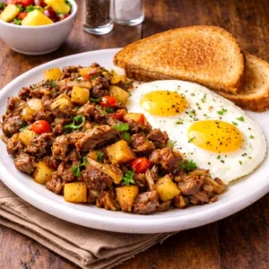 Homemade Brisket Hash & Eggs