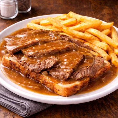 Hot Open Faced Roast Beef at Ally’s Comfort Café in Davie, FL