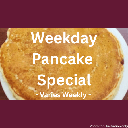 Weekday pancake special at Ally’s Comfort Café in Davie FL for a fresh breakfast or brunch