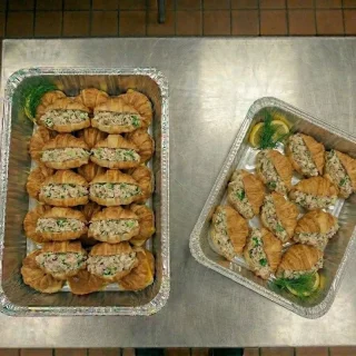 Tuna salad mini croissant catering trays from Ally’s Comfort Café in Davie, FL